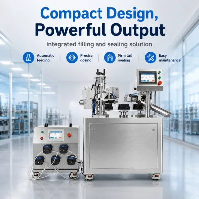 Factory Price Automatic Eye Drop Tube Filling and Sealing Machine with Movable Castors for Laboratory Use