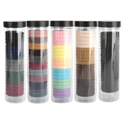Custom Sticker Mix Color Toddler Kids Accessories 20Pcs Seamless Thick Hair Bands Cotton Ties Elastic Ponytail Holders