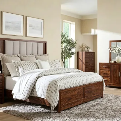 1. High Quality Vintage Chambre a Coucher Complet Wall Bed Bed Frame Dressing Table Water Proof Scratch Proof for Man for Villa