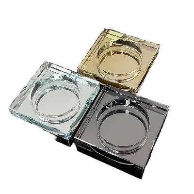 Mh-yh036 Pocket Square Cut Edge Crystal Ashtray for Hotel Decoration European Design Custom Glass