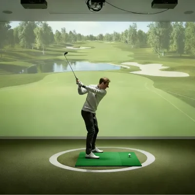 Professional Touchscreen Golf Simulator System High-Precision Indoor Swing Analyzer Interactive Projector Training Dual Golf