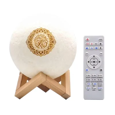 Loud Clear Sound Touch Control Speaker Quran Moon Lamp Arabic Surah Selected Learning Full Quran Playing APP Remote Muslim Gift