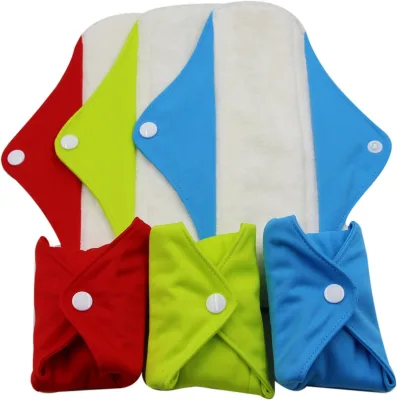 Low MOQ Custom Bamboo Charcoal Cloth Menstrual Pads Reusable Sanitary Pads Mama Panty Liners