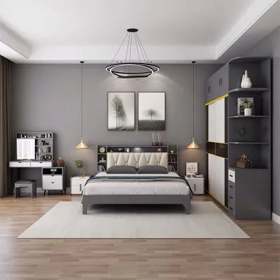 New arrival luxury Mdf bedroom sets with storage Up-holstered Beds high gloss Turkish european style bedroom set