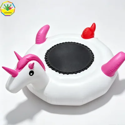 Inflatable Water Trampoline with Bouncing Mat, Safe for Outdoor Lake and Sea Water Entertainment.