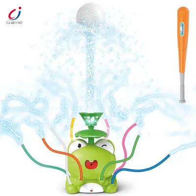 Chengji Water Toys Water Park Spray Nozzles Interaction Cartoon Outdoor Summer Frogs Baseball Spinning Water Sprinkler Kids