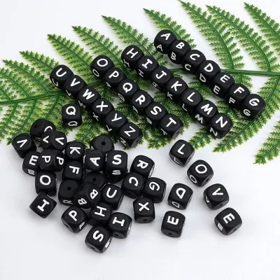 Fashion Letter Silicone Focal Beads Funny Beaded Diy Toys Chewable Necklace Accessories Cross Ball Pen for Pens