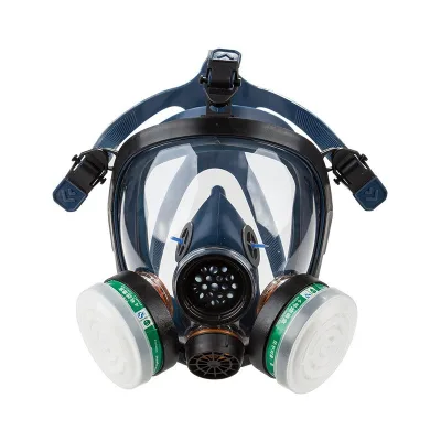 S100 Silicone Anti-Pesticide Half Face Mask Reusable KN95 Protective Full Mask Plastic Cartridges Acid Gas Ammonia Spray Paint