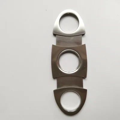 Stainless Steel Cigar Cutter With Leather Case