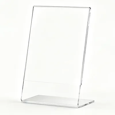 Transparent ExclusiveAcrylic L-shaped Standing Platform Menu Price Display Stand Commercial Event Advertising Table Sign