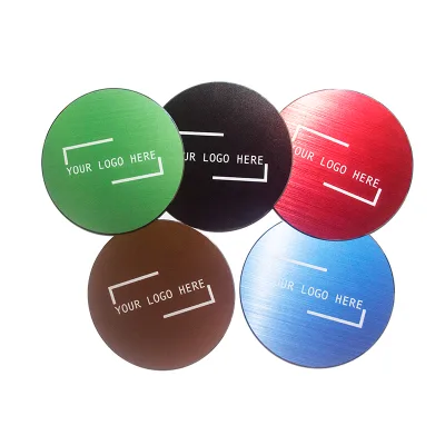High Quality Stainless Steel/Aluminum Round Metal Cup Coaster Drink Metal Coaster With Company Logo and Backing EVA