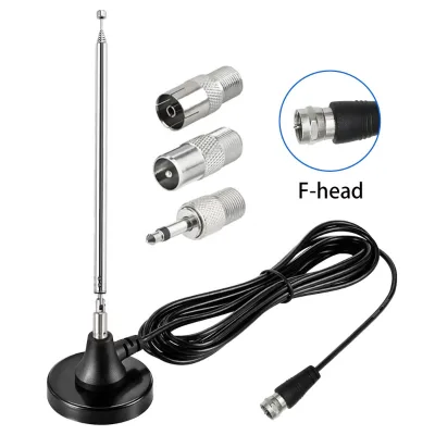 DAB FM Antennas High Gains 75ohm FM Telescopic Antennas with 3 Adapter Indoor FM Radio Antennas for Home Stereo Receiver