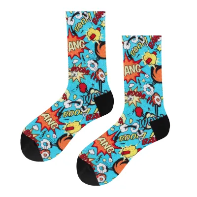 All White Sole Black Custom Cartoon Animal Beer Chocolate Unisex Junior School Workout Casual Ankle Crew Men Socks With Print