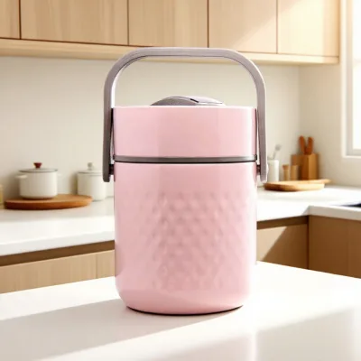 Portable Textured Stainless Steel Lunch Box with Lid Waterproof & Eco-Friendly Large Capacity for Office Workers Outdoor Travel