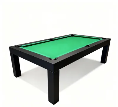 8FT Aluminum Alloy Weatherproof Poo Table With Dining Top & 2 Benches,25mm Slate Bed,Level 5 Water Resistant Cloth