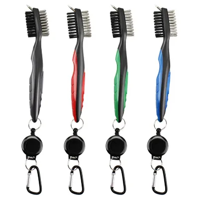 Wholesale  Golf Club Cleaning Brush Nylon  Golf Club Brush with Hook Factory Custom