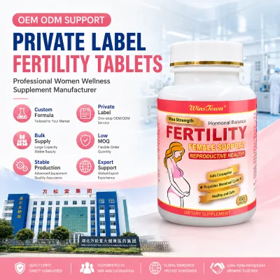 Private Label Fertility Female Support Tablets Women Wellness Supplement OEM ODM Factory Bulk Supply 60 Tablets Export