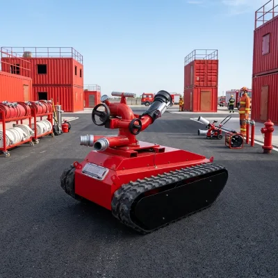 Mobile Firefighting Robot Remote Wireless Control Equipment Flexible Customizable Firefighting Equipment for Industrial Parks