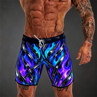 Custom Made Men's Plus Size Striped Physique Board Shorts / BoardShorts Competitions Posing Shorts for IFBB NPC NBC Wabba Stage