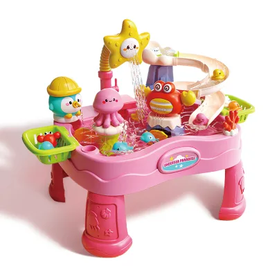 Summer Water Play Tables Fishing Game Toys Multi-function Electric Indoor Outdoor Cool Sand and Water Table for Kids with Pump