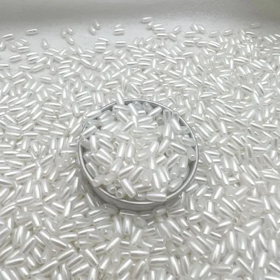 Bulk ABS Imitation Pearl Computer-embroidered Oval Rice Beads Embroidery Machine Colorful Through-hole Rice-shaped DIY Apparel