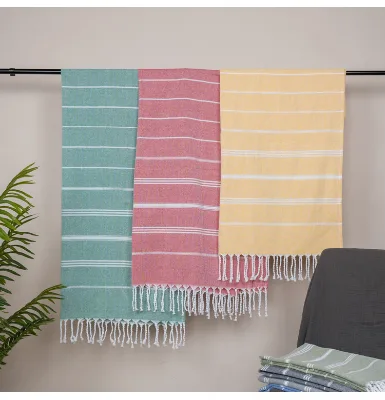 Custom Quick Dry Woven Jacquard 100*180cm Turkish Stripe Polyester Cotton Yellow Black and White Stripe Beach Towel