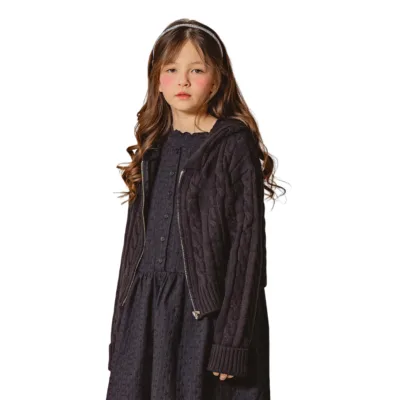 2025 Winter Autumn Baby Girls Cardigan Kids Navy Sweater Children Girls Basic Style Knitted Sweater