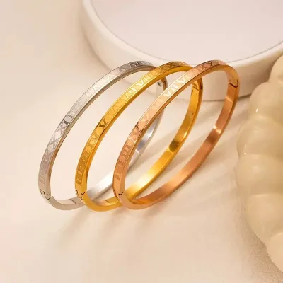 Ladies' stainless steel numeral letter couple bracelets