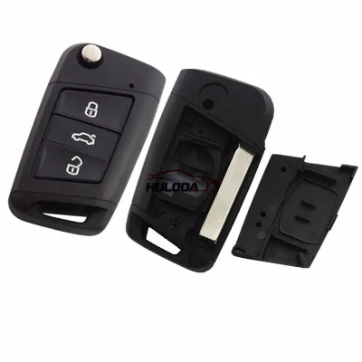 For VW 3 Button Flip Remote Key Blank With HU162T Blade