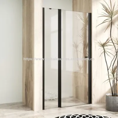 Quality Shower Door With Black Finish Aluminum Frame