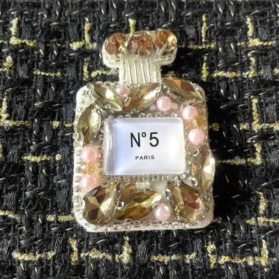 Perfume Patch Clutch Bag with Zip Closure