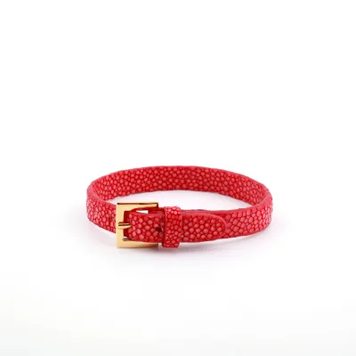 Premium Unisex Stingray Leather Bracelet Season Trendy Jewelry Gold Plated Geometric Design for Anniversary Ceremonies