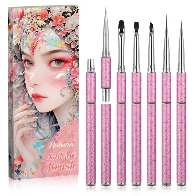 New Pink Mermaid Design Nail Art Design Painting Drawing Pen Multifunctional Polish Brush UV Gel Nail Brushes