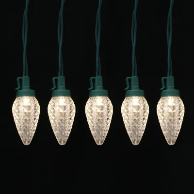 C9 LED Christmas Light String with Customizable Colors IP44 Waterproof Dimmable & Custom Length for Holiday Tree Decoration