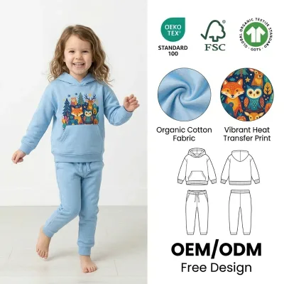 OEM ODM Winter Organic Cotton Pullover Kids Girls Long Sleeved Clothes Wholesale Embroidered Children's Sweatshirt Manufacturer