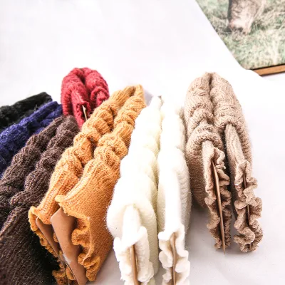 Fashionable Wool Winter Casual Knitted Over the Knee Pile Socks Thick Warm Versatile High Tube Socks for Kids Girls