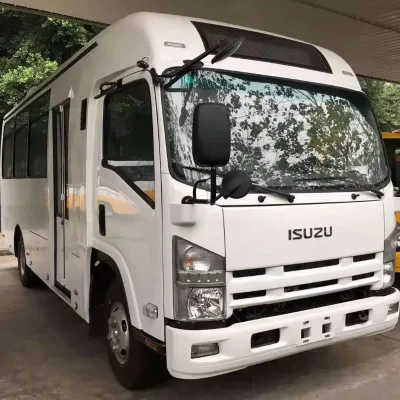 Cheap Custom 14-26 Passenger Shuttle Bus Diesel Electric with Heater and Air Conditioning Used QIngling ISUZU From China