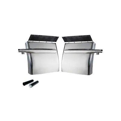 Stainless Steel Quarter Fender for Semi Truck 24"x24" 1 Pair, Triangle, With Mounting Bracket