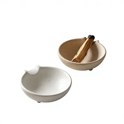 Nordic Style Ceramic Incense Burner with Peru Sacred Wood Tray Spring/Summer/Fall Season Made in China