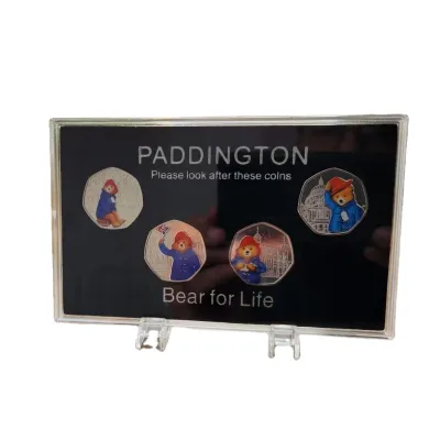 Retangular Acrylic Coin Display Case 2 or 4 Coins Holder With Customize Insert Foam