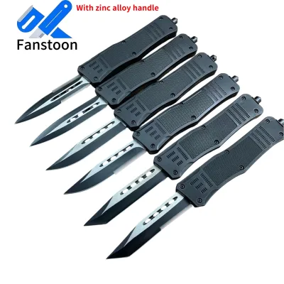 Micro 616 Zinc Alloy Handle Folding Knife  8Cr13 Steel Saber-tooth Blade Camping Survival Hunting Tactical Knife for Adventure