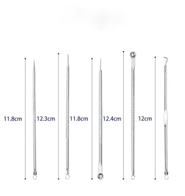 R&D Capabily Products Acne Needle Tweezers Makeup Mirror Acne Blackhead Removal Needle 6 Piece Set Acne Needle