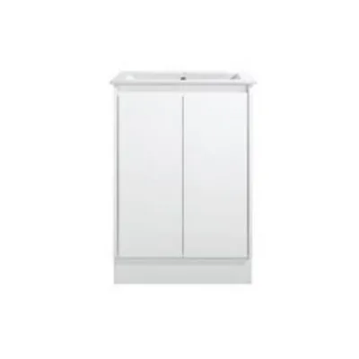 Premium MDF Waterproof White Freestanding Bathroom Vanity 2-Door Storage Cabinet for Home Small Bathrooms