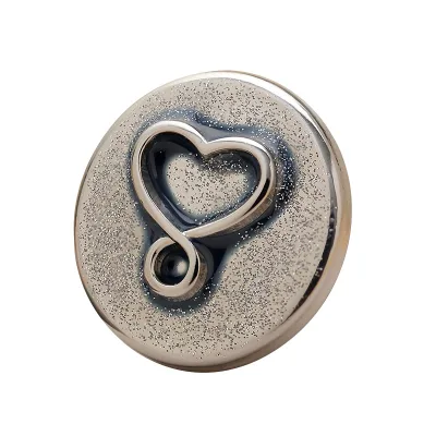 High Foot Heart Decorative Button Metal round Zinc Alloy Simple Love Hand Stitched Suit Coat Wool Shank Style Plating Technics