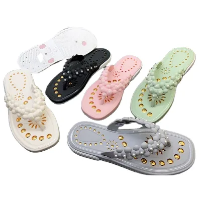 Square Toe Flip-flops slippers Flat Non-slip Ladies slippers Massage Fashion Adult Female slippers