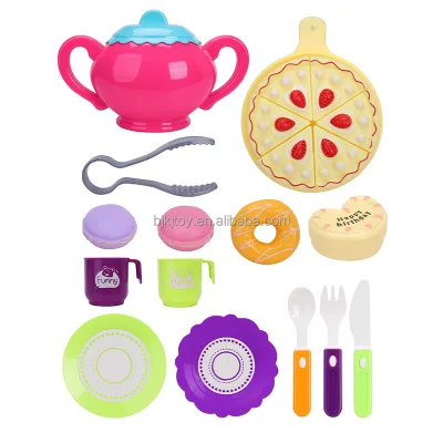 Jouet De Jeu De Role Children Play House Afternoon Tea Desserts Cakes Tea Brewing Teapots Cups Tea Sets Plastic Toys for Girls