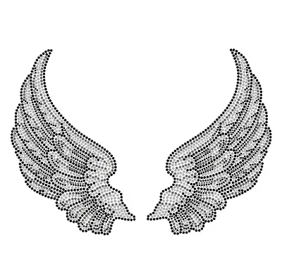 Crystal Wing Rhinestone Motif Heat Press Rhinestone Transfers pink Angle Wing Rhinestone Transfer Custom