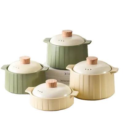 Ceramic Cooking Pot Stock Pot with Lid Small Steam Round Large Ceramic Soup Pots for Restaurant Home