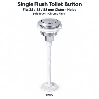 T2127 Modern Single Flush Toilet Button Actuator Soft Touch and Waterproof Design for Bathroom and Hotel Partitions Accessory