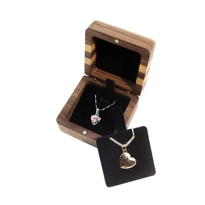 Creative Handmade Solid Wood Jewelry Necklace Box Dresser Jewelry Packaging Box Wooden Wooden Box